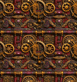 Red Steampunk Gears Prosthetic Suspension Sleeve Cover