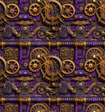 Purple Steampunk Gears Prosthetic Suspension Sleeve Cover